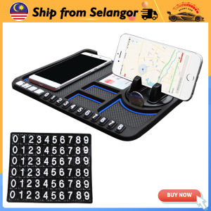 Car Dashboard Anti Slip Mat Sticky Pad GPS Mobile Phone Holder Stand Parking Phone Number Plate Car Accessories Decor
