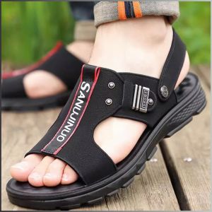 Mens summer non-slip sandals waterproof soft sole wear-resistant thick-soled beach sandals one shoe two-in-one outdoor sandals