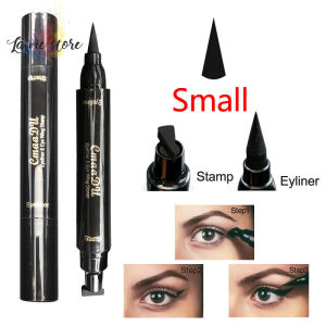 [La vis] Eyeliner Waterproof Double Ended Eyeliner Pencil Double Head Liquid Eyeliner Pencil Waterproof Makeup Wing Shape Black Eye Liner Stamp Cosmetic