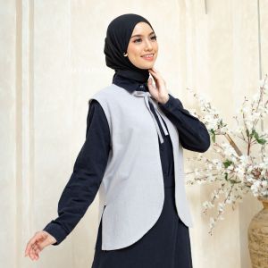 MYMODA 578 Vest Style Outer Wanita Rompi Premium Katun Linen