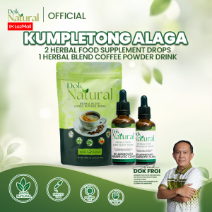 Dok Natural Herbal Drops 50ml x 2 pcs with Herbal Blend Coffee 100g (10g x 10 Sachets)