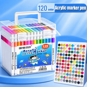 120 Colors Acrylic Marker Pen Square Box Marker Set Painting Coloring Set Colored Pen Art Supplies