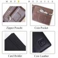 Genuine Cash LONGXIOR RFID Closure Fashion Cow Leather Bag Mens ID Protective Wallet MRF7Tech. 