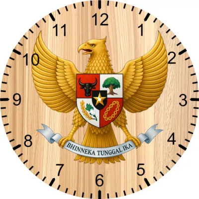 JAM DINDING KAYU GAMBAR GARUDA