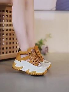 WomenS Height-Increasing Spring 2026 New Vintage Breathable Soft Leather Hollow Casual Shoes Thick-Soled Sandals In Stock