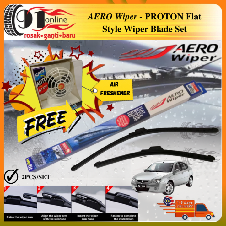 AERO Wiper PROTON GEN2 Flat Style Wiper Blade Set Lazada