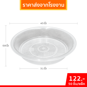 กระถางต้นไม้ จานรอง กระถางใส 2 4 6 8 10 12 15 19 นิ้ว