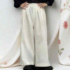 Áo Sơ Mi Lông Quần Suông Trắng Dáng Rộng Cho Bé Trai Bé Gái.