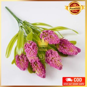 BUNGA LAVENDER GEMBUL CABANG 7 SNOWY LAVENDER ARTIFICIAL FLOWER BEDAK DAUN BAHAN PLASTIK SILK BUATAN UNTUK DEKORASI PERNIKAHAN DIY HIASAN PAJANGAN RUMAH BUKET IMPORT MURAH BERKUALITAS