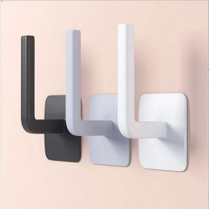 L-Shape Punch-Free Adhesive Hook Wall Mounted Cloth Hanger for Coats Hats Towels Clothes Kitchen Rack Roll Bathroom Holder Multifunctional Wall Kitchen Door Creative Hook