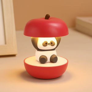 2025 New Apple Panda LED Childrens Night Light C-type Rechargeable Baby Bedroom Bedhead Sleep Desk Lamp Suitable for LED Bedroom Decoration for Breastfeeding Children