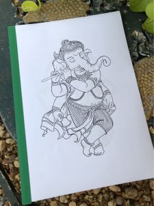 KD168 SHOP แบบสักลาย ลายพระพิฆเนศ ชุดที่ 1 มี 40 แผ่นต่อเล่ม (ไม่ใช่สติ๊กเกอร์) กระดาษขนาด A4