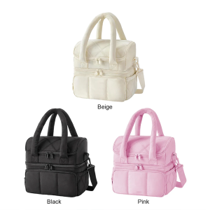 Lunch Bag Double Deck Insulated Lunch Bag Durable Leakproof Reusable Puffer Tote Outdoor Picnic Bag