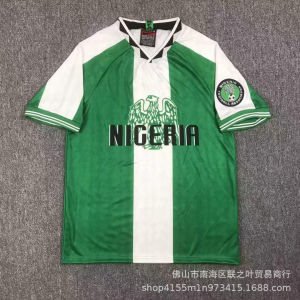 Jersi Lengan Pendek R Sukan Rumah Nigeria Musim 1996 Versi Peminat Bola Latihan Pakaian Bola Sepak