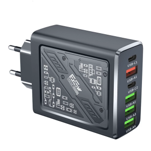 USB เร็ว6ใน1บล็อกสำหรับชาร์จ6พอร์ต C Adaptor Traveling ้ำหนักเบาสำหรับแท็บเล็ตสมาร์ตโฟนอุปกรณ์หลายเครื่อง