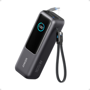 [CCC Certified!!]Anker Laptop Power Bank 25000mAh 165W Portable with Triple USB-C Ports for Multi-Device Charging Built-in and Retractable Cables for iPhone 17/16/15 Series MacBook Samsung and More A1695
