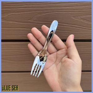 bluesea ช้อนกลมทำจากสแตนเลสด้ามยาวสำหรับมื้อค่ำสีแดงสีทองช้อนคนทำของหวานสำหรับเครื่องครัวอุปกรณ์เสริมในครัว