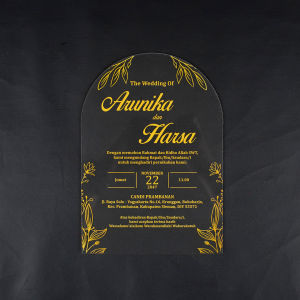 Undangan Akrilik UV Flatbed Ukuran A5 148x21cm Pernikahan Wedding Ulang Tahun Pesta