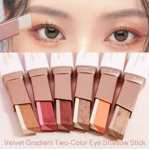 Velvet magic twocolor eye shadow stick lazy gradient nude makeup tool