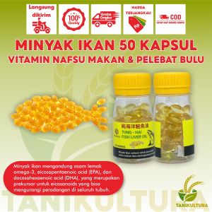 Minyak Ikan Vitamin Kucing Untuk Pelebat Bulu Fish Oil Anti Rontok Penambah Imun Nafsu Makan Penggemuk Kitten 50pcs
