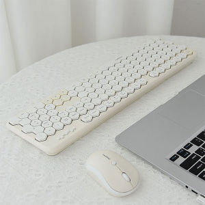 FANTASY E LIFE Mofii Honey S Cute Fashion Wireless Office Diamond Keyboard and Mouse Combo Macaron Color Matching Rhombus Keyboard and Mouse Set with Irregular Keys Plug and Play Compatiable with PC Laptop Desktop Computer Gift