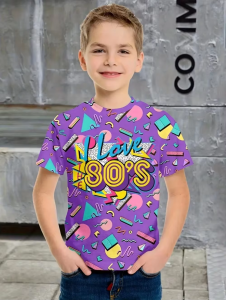 [Local Stock] VCC Childrens Clothing T-Shirt Graffiti Street 3D Print Hip Hop Tops Summer Cool Tee Shirt Casual Vintage 80s 90s Short Sleeve Top