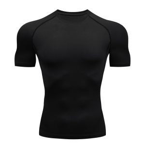 HOLA Mens Running Compression Tshirts Breathable Soccer Jersey Fitness Tight Sportswear Gym Sport Short Sleeve Shirt