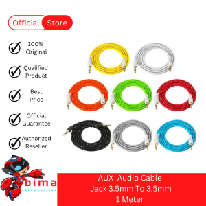 Kabel Audio Kabel AUX 1 Line 1Meter Male to Male Headphone Jack 3.5mm Model Tali Sepatu