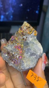 "Viên đá phép thuật vàng găm Pyrite huyền bí ngũ sắc lắp lắm tự nhiên năng lượng vũ trụ 738 chưa rửa đất "
