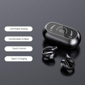 DISOUR Bone Conduction Concept Wireless Headphone Touch Control Noise Cancelling HiFi Bass Stereo Bluetooth 5.2 Ear-Clip Earbuds Game Sport Waterproof Music TWS Headsets