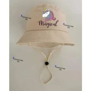 topi bucket anak motif kuda poni magical pelangi pakai tali bucket anak perempuan lucu 1-7 tahun