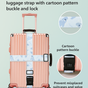 Combination Lock Luggage Strap with Buckle Elasticity Luggage Belt Security Lock Luggage Cross Strap