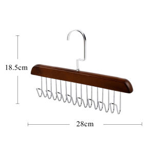 Hooks Solid Wood Hanger Bra Hanger Belts Rack Tie Cap Non-Slip Holder Underwear Organizer Storage