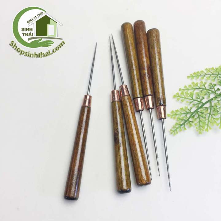 Cây dùi đục cán gỗ dùng để đục lỗ khâu may giày dép, túi xách, cây đục ...