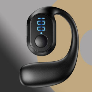 Bone Conduction Digital Display Bluetooth Headset Comfortable Waterproof Clip On Ear Bluetooth Headphones