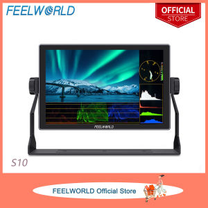 FEELWORLD S10 10 Inch 1200nit High Brightness 12G-SDI Camera Field DSLR Monitor Touchscreen with Waveform HDR Support HDMI SDI Cross Conversion and 3D LUT Out Aluminium Housing