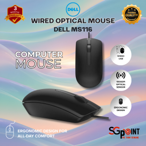 Dell Optical Mouse MS-116 – Comfortable & Precise Wired Mouse