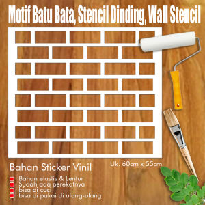 Stensil gambar Batu Bata