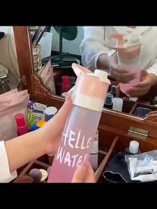 BHQ 650ml Spray Water Bottle Cup Large Capacity Sport Fitness Drinking Tumbler Botol Air Vauum Bottles Student Outdoor