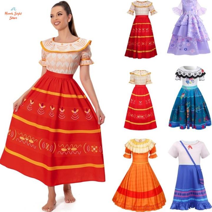 Hawk&Sight】 Adult Mirabel / PEPA / Isabela /Luisa /Dolores Madrigal Cosplay  Costume Dress Outfits Halloween Carnival Suit for Women Girls