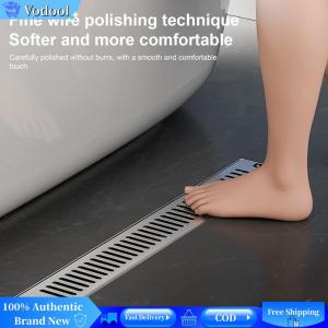 [Vodool Brand Center]Multiple Sizes Removable Cover Linear Shower Drain Anti-odor 304 Stainless Steel with Removable Square Hole Cover