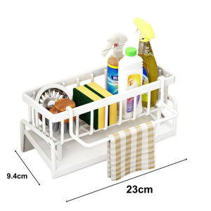 Over-Sink Faucet Caddy – Compact Spice Rack & Utensil Holder with Drain Tray