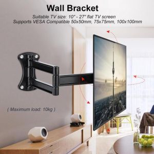 Wall Bracket Tilting Swivel Mount Holder for 10-27in TV