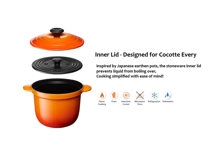 Le Creuset Stoneware Cocotte Every 18 Inner Lid | Lazada Singapore