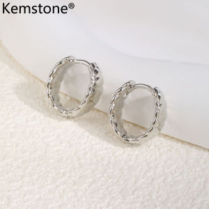 Kemstone ต่างหูรูปห่วงรูปตัวยูสำหรับผู้หญิงเครื่องประดับโลหะผสมทองแดงผสมสารก่อภูมิแพ้ของขวัญแฟชั่น