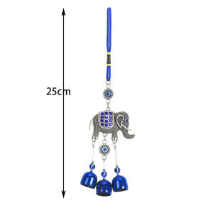 Yipaidsor กระดิ่งลม กระดิ่งลมเรียกทรัพย์ สีฟ้า ดวงตาปีศาจ โมบายฮวงจุ้ย เรียกทรัพย์ เสริมฮวงจุ้ย ของขวัญมงคล ตกแต่ง