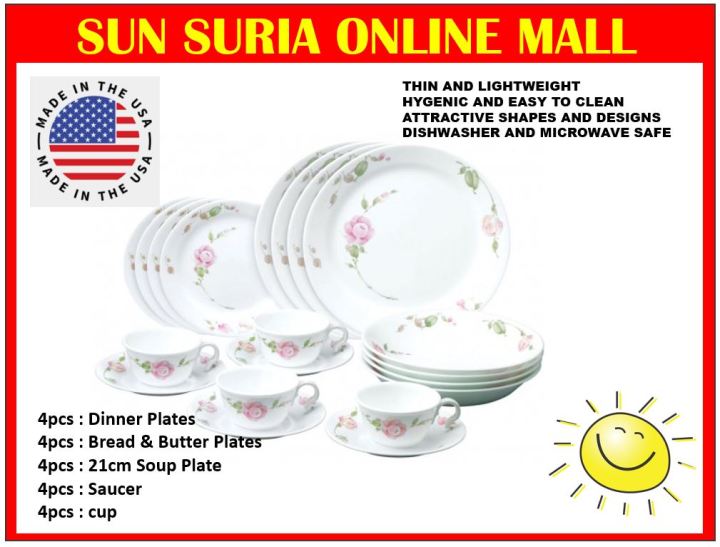 CORELLE ORIGINAL DINNER SET 20PCS (COUNTRY ROSE
