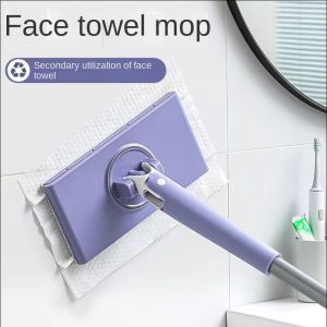 Hands-Free Mini Mop Compatible with Face Towels Specific Mini Mop 360°Rotation Telescoping Mop