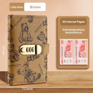 5210A ป้องกันน้ำ 50 ซอง ท้าทายการออมเงิน ปู ล็อครหัสผ่าน สมุดบันทึกงบประมาณ แบบพกพา ประหยัดเงิน สมุดบันทึกการเก็บเงินสด