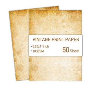 KECTTIO 50 Sheets Đơn giản Văn phòng phẩm giấy viết Cổ điển Giấy vẽ Giấy in Giấy viết tay Đồ thủ công tự làm CuộN hải tặc Phong bì